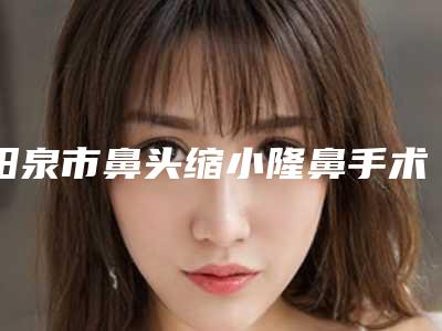 阳泉市鼻头缩小隆鼻手术好的医院(阳泉首尔俪格医疗美容诊所领衔榜首)